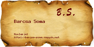 Barcsa Soma névjegykártya